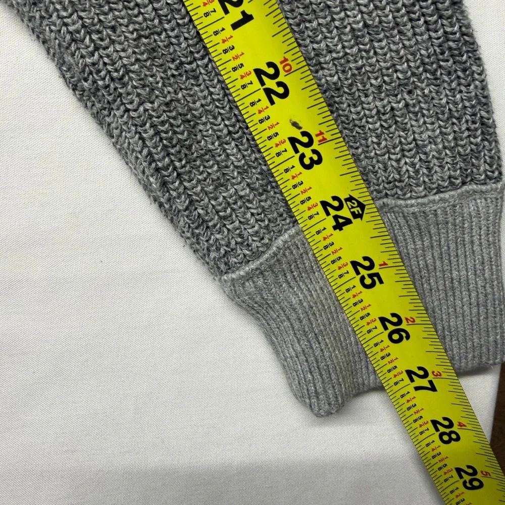 Banana Republic XL Gray Quarter Zip Sweater 100% Cotton Mock Neck Knit Pullover
